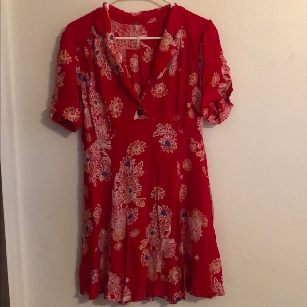 Free People Women's Blue Hawaii Mini Dress